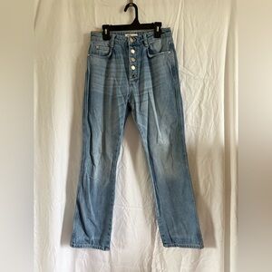 Zara Light-Wash Denim Blue Straight Leg Jean
